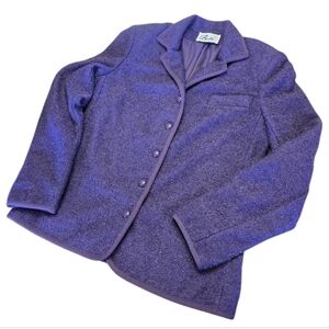 Vintage Purple Bouclé or Boiled Wool Blazer by Butte